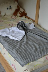 Detský textil - Minky deka  145 x100cm gray&white - 9552163_