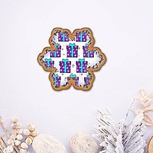 Dekorácie - Vianočné grafické perníky so vzorom - snehové vločky (darček 2) - 9551354_