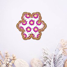 Dekorácie - Vianočné grafické perníky so vzorom - snehové vločky (vianočná guľa) - 9551650_