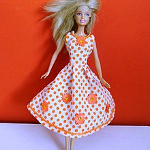 Hračky - Šité Barbie šaty 1 (Kvietkované šaty) - 9554503_