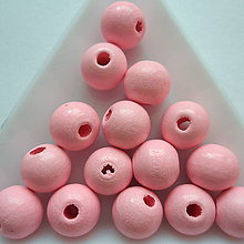 Korálky - Drevené korálky 10mm-20ks (ružová) - 9556033_