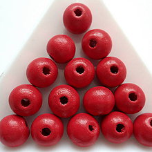 Korálky - Drevené korálky 10mm-20ks (červená) - 9556035_