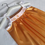 Detské oblečenie - oranžovo medené slávnostné dievčenské šaty veľkosť 140 - 9556833_