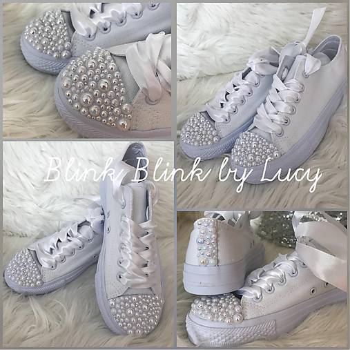 Ponožky, pančuchy, obuv - Svadobné tenisky :AB PEARLS EDITION - 9558220_