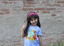 Topy, tričká, tielka - Detské kvetinkové maľované tričko z bavlny veľkosť 110 -Peace - 9559160_