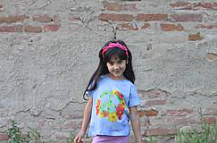 Topy, tričká, tielka - Detské kvetinkové maľované tričko z bavlny veľkosť 110 -Peace - 9559162_