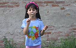 Topy, tričká, tielka - Detské kvetinkové maľované tričko z bavlny veľkosť 110 -Peace - 9559164_