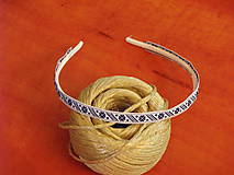 Ozdoby do vlasov - Folklórna čelenka modrý vzor - 1cm - 9558434_