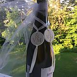 Darčeky pre svadobčanov - Medajlón na fľaše s iniciálami - zlatý - 9560216_