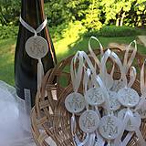 Darčeky pre svadobčanov - Medajlón na fľaše s iniciálami - zlatý - 9560219_