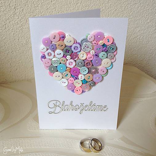 Papiernictvo - Gombíkový svadobný telegram - 9566552_