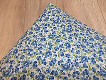 Úžitkový textil - modré kvietky - vankúš - 9566847_