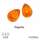 Korálky - SWAROVSKI® ELEMENTS 4320 Pear Rhinestone - Tangerine, 14x10, bal.1ks - 9566795_
