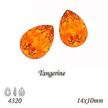 Korálky - SWAROVSKI® ELEMENTS 4320 Pear Rhinestone - Tangerine, 14x10, bal.1ks - 9566795_