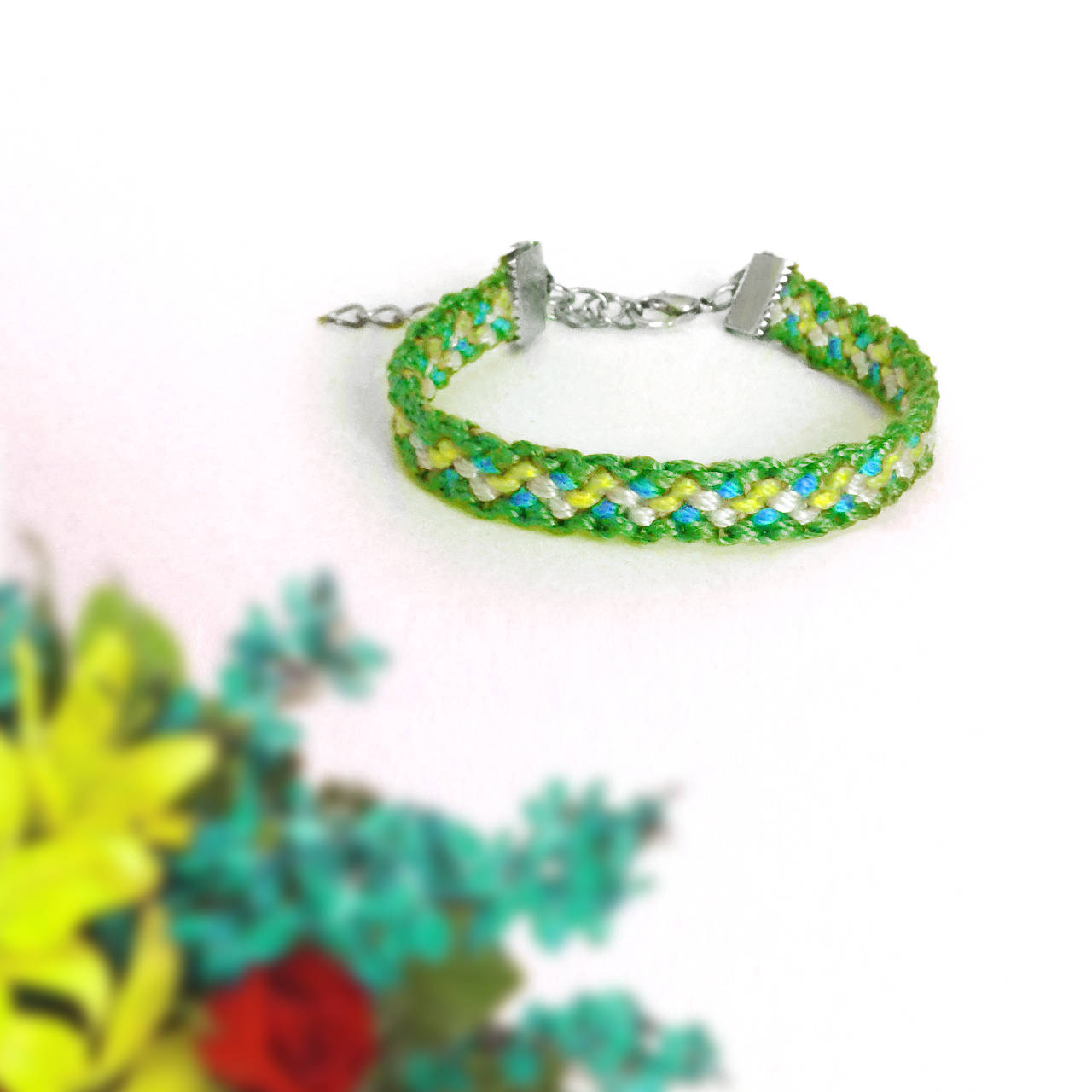 Schizofrenické sny - pletený náramok (Tráva)