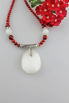 Náhrdelníky - selenit koral náhrdelník luxusný - 9569887_