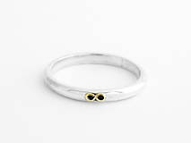 Prstene - 585/1000 zlatý symbol infinity na 925/1000 striebornom prsteni - 9574587_