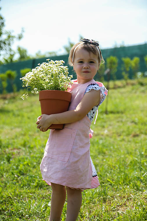 Detské oblečenie - Detská ľanová zásterka - 9575793_