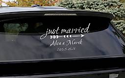 Svadobné nálepky na auto - Just married