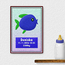 Grafika - Grafika k narodeniu dieťaťa - plstená ryba (3) - 9575494_