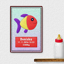 Grafika - Grafika k narodeniu dieťaťa - plstená ryba (4) - 9575500_