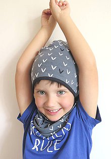 Detské čiapky - čiapka z biobavlny "V" - 9581336_
