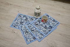 Úžitkový textil - PRESTIERANIE- modré ornamenty-na ľudovo II. - 9580457_