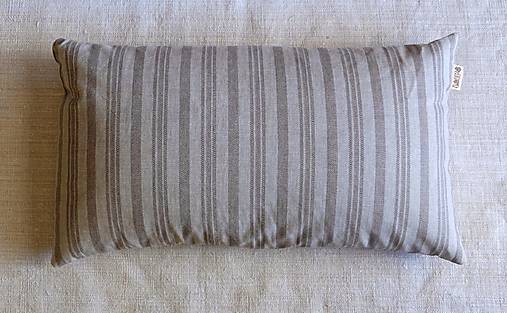 Úžitkový textil - FILKI šupkový vankúš 35 cm (režný s pruhmi) - 9578563_