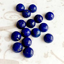 Minerály - Lapis Lazuli kabošon kruh / 6 mm - 9584346_