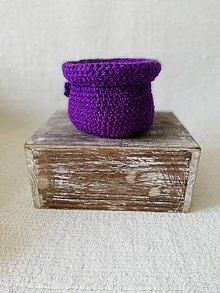 Úžitkový textil - Háčkovaný košík - fialový - 9583626_