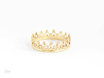 Prstene - 585/1000 zlatý prsteň korunka pre princeznú  (žlté zlato) - 9581882_
