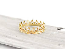 Prstene - 585/1000 zlatý prsteň korunka pre princeznú  - 9581908_