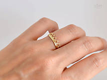 Prstene - 585/1000 zlatý prsteň korunka pre princeznú - 9581909_