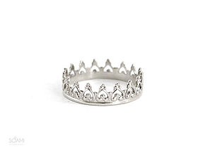 Prstene - 585/1000 zlatý prsteň korunka pre princeznú  (bielé zlato) - 9581890_