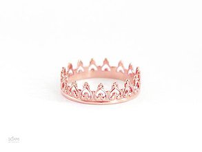 Prstene - 585/1000 zlatý prsteň korunka pre princeznú  (ružové zlato) - 9581903_