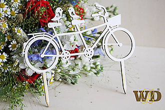 Dekorácie - Svadobný bicykel - zápich do torty - 9582461_