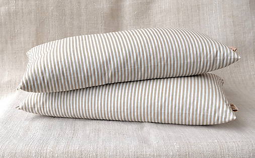 Úžitkový textil - Šupkový FILKI vankúš 40 cm (bielo-béžový prúžok) - 9581662_
