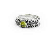 Prstene - 925/1000 sada strieborných prsteňov s olivínom - 9587124_