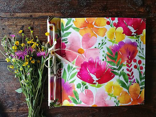 Papiernictvo - Fotoalbum klasický, polyetylénový obal s potlačou peknou kvetinkovou IV. - 9584969_