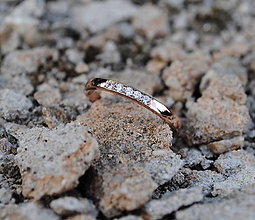 Prstene - Prstienok s diamantami ružové zlato - 9588001_