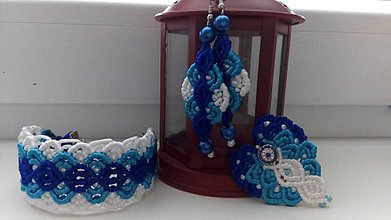 Sady šperkov - Troj sety (Modrá) - 9590377_