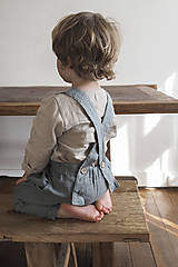 Detské oblečenie - Detské ľanové nohavice na traky - 9589790_