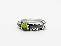 Prstene - 925/1000 sada strieborných prsteňov s olivínom - 9593793_
