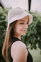 Letný klobúk-100% bavlna-ivory