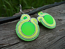 Náušnice - SUPER CENA! Soutache náušnice NEON Fresh Lemon - 9594526_