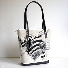 Veľké tašky - Veľká taška "Čierno aj bielo..." - 9593825_