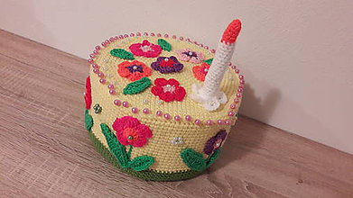 Dekorácie - narodeninová torta (23cm priemer a výška 13 cm) - 9591496_