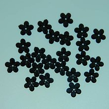 Iný materiál - Našívacie kamienky kvietky(20ks) 12mm (čierne) - 9597101_