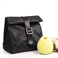 Iné tašky - Lunchbag. Čierna taška na jedlo - 9599702_