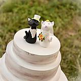 Dekorácie - Svadobné mačičky - figúrky na svadobnú tortu - 9602379_
